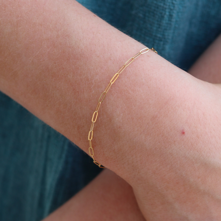 2mm GF Paperclip anklet